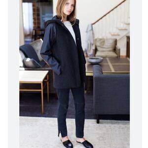 Emerson Fry Hooded Wool Blend Parka In Black Charcoal Size 6